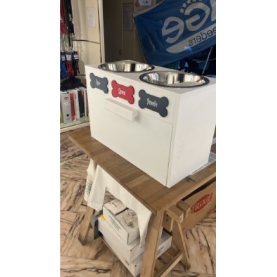 Portaciotole in legno mod. rialzato con cassettone